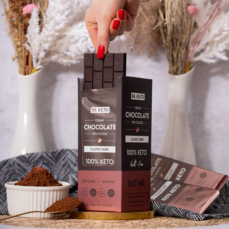 Vegan Keto Chocolate + MCT Oil - Classic Dark 80g Vegan Keto Chocolate + MCT Oil - Classic Dark 80g
