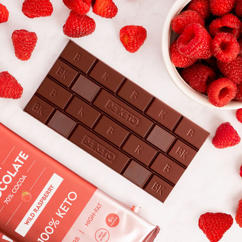 Vegan Keto Chocolate + MCT Oil - Wild Raspberry 80g