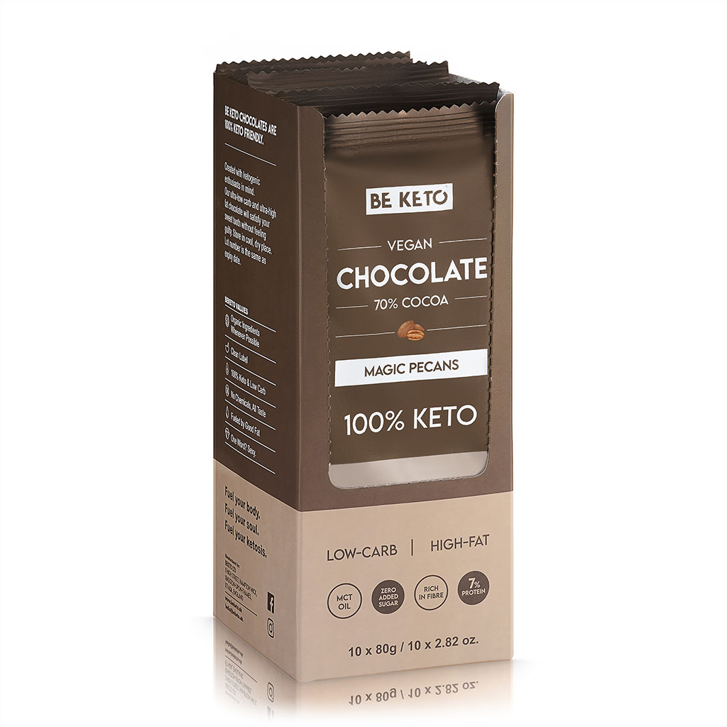 Vegan Keto Chocolate Set 10 pcs. Vegan Keto Chocolate 10 x 80g - Magic Pecans