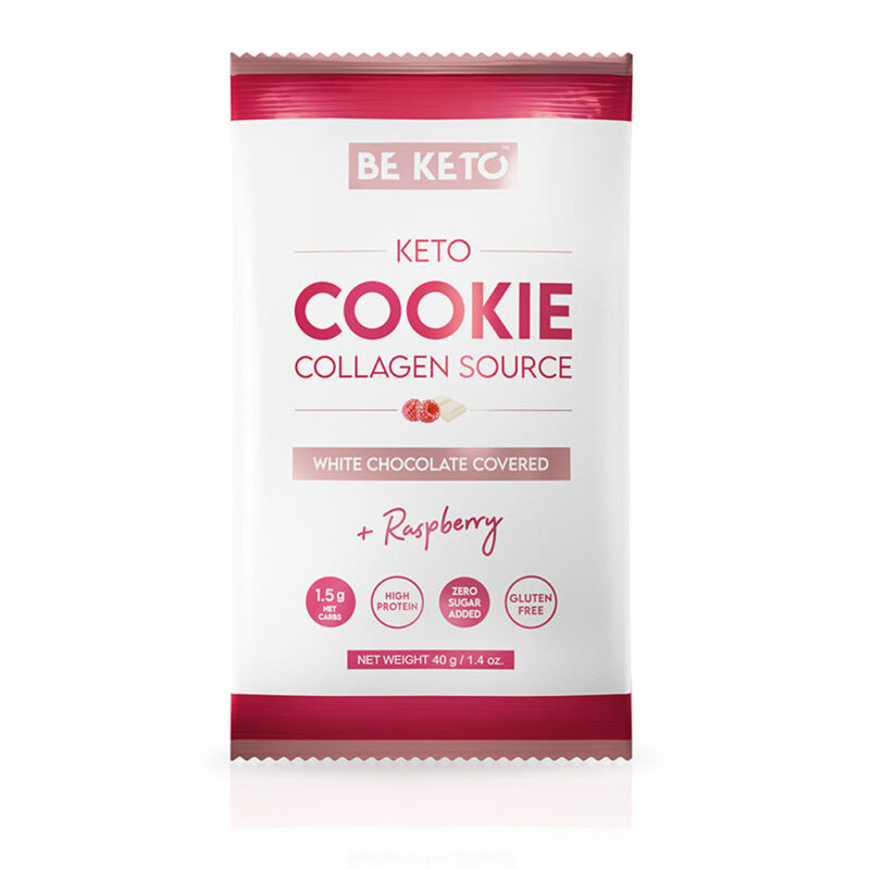 Keto Cookie – White Chocolate & Raspberry 40g