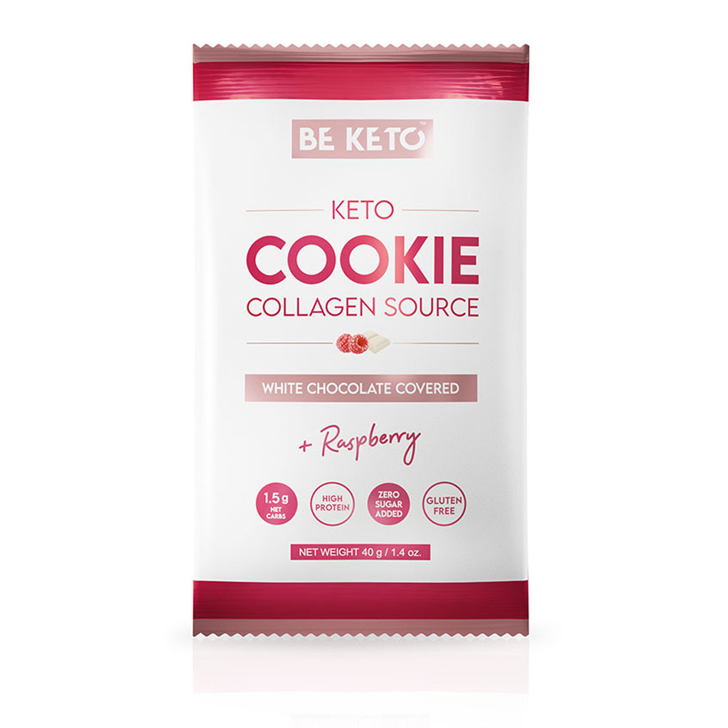 Keto Cookie – White Chocolate & Raspberry 40g