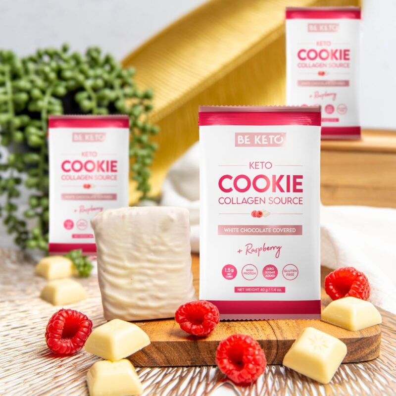 Keto Cookie – White Chocolate & Raspberry 40g