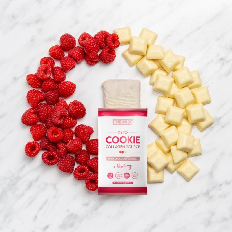 Keto Cookie – White Chocolate & Raspberry 40g