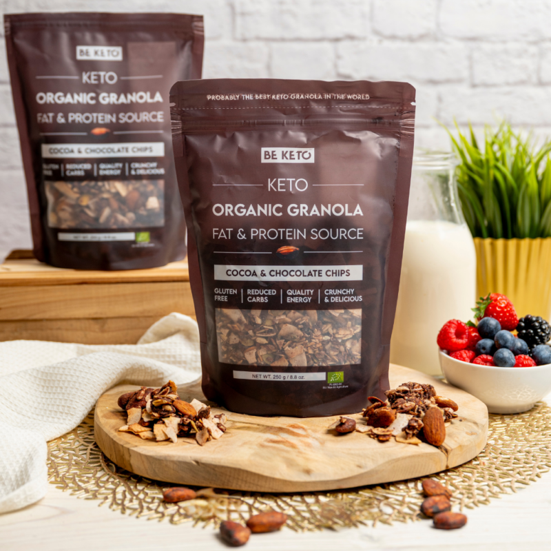 Keto Organic Granola – Cocoa & Chocolate Chips 250g