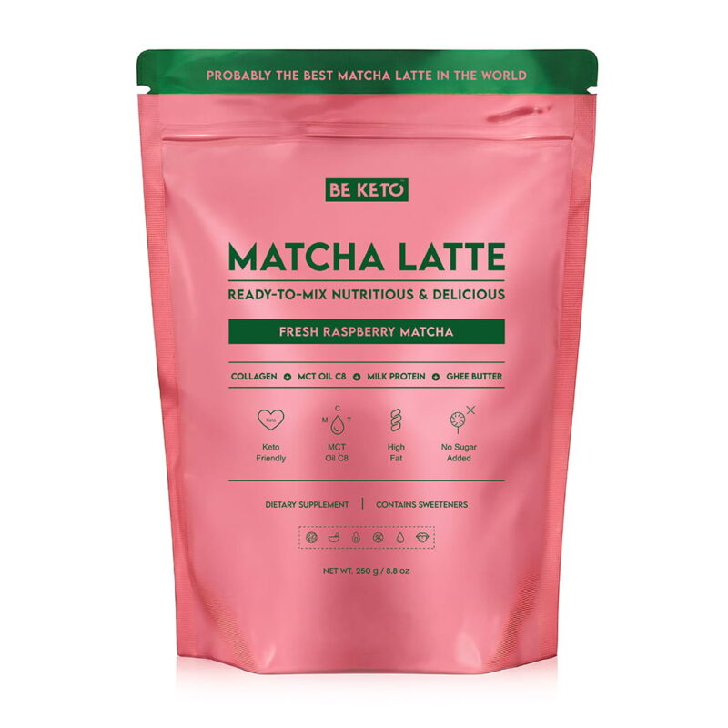 Keto Matcha Latte (MCT C8 Oil & Collagen & Ghee) – Fresh Raspberry 250g