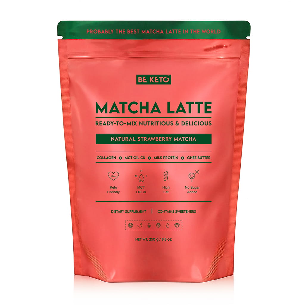 Keto Matcha Latte (MCT C8 Oil & Collagen & Ghee) – Natural Strawberry 250g