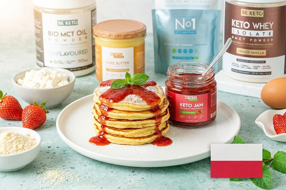 Keto Pancakes with Strawberry Jam - BeKeto™