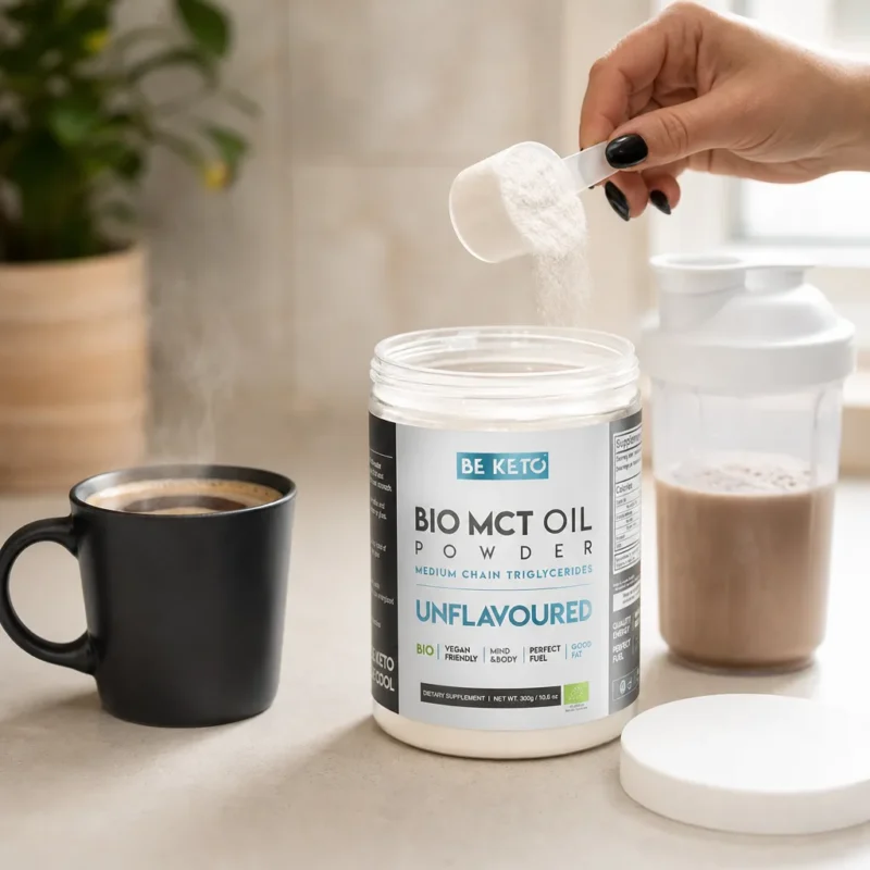 Organic MCT Oil Powder – Unflavoured 300g – Lifestyle 1 Organic MCT Oil Powder – Unflavoured 300g