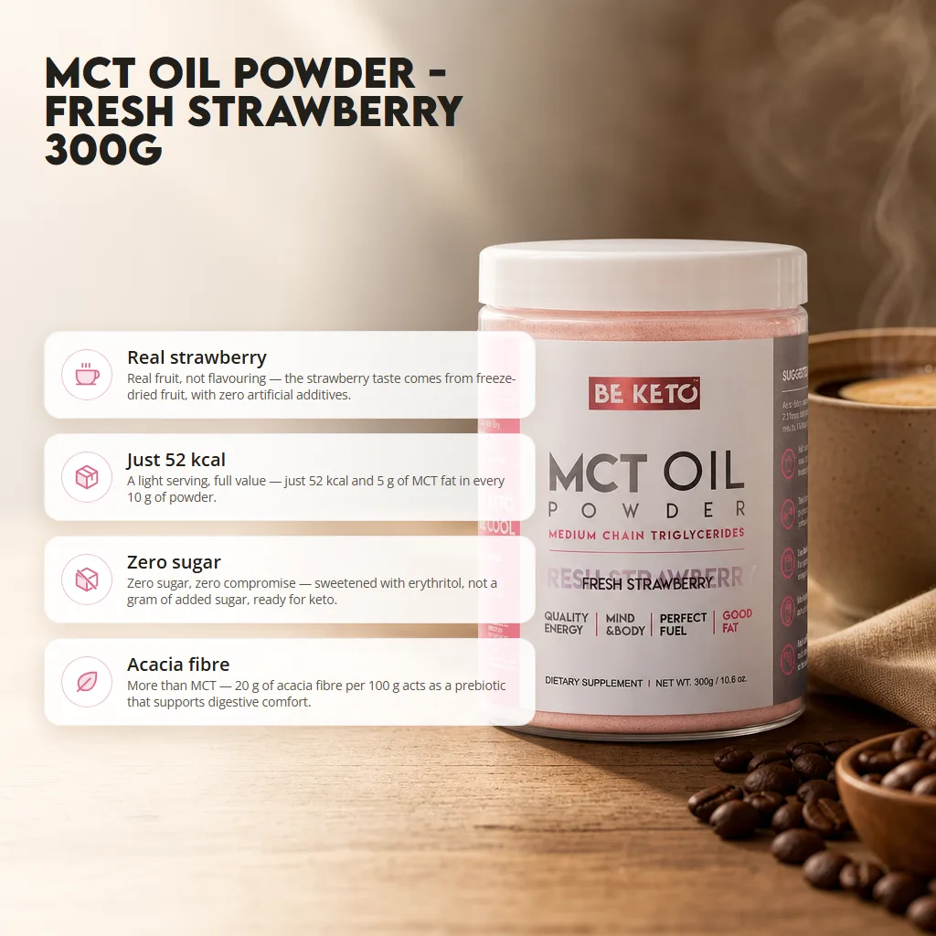 MCT Oil Powder – Fresh Strawberry 300g
