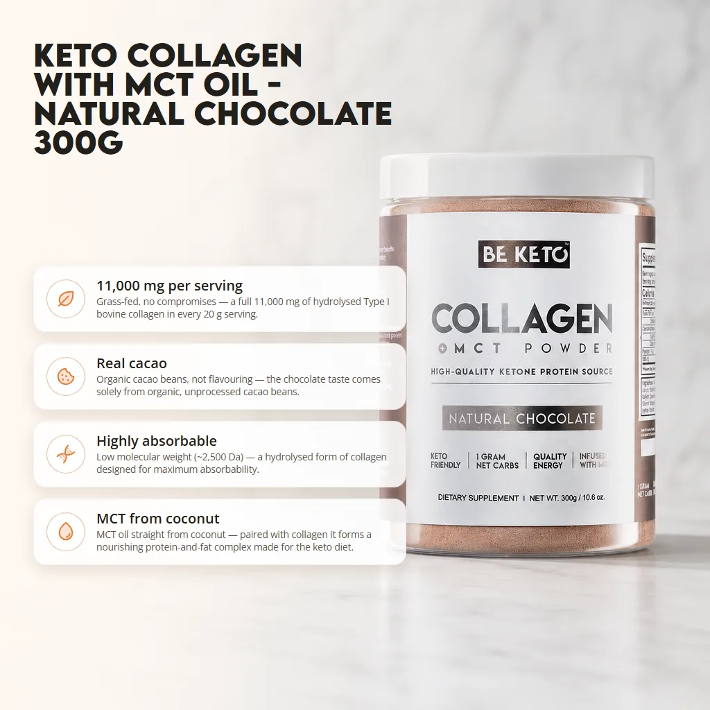 Keto Collagen + MCT Oil – Natural Chocolate 300g
