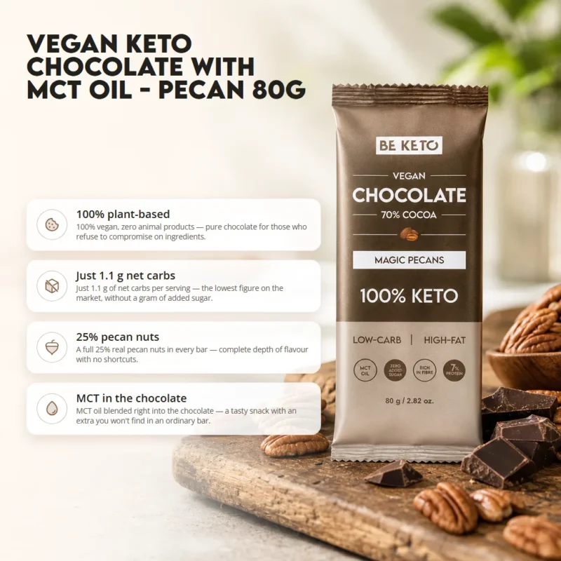 Vegan Keto Chocolate + MCT Oil – Magic Pecans 80g