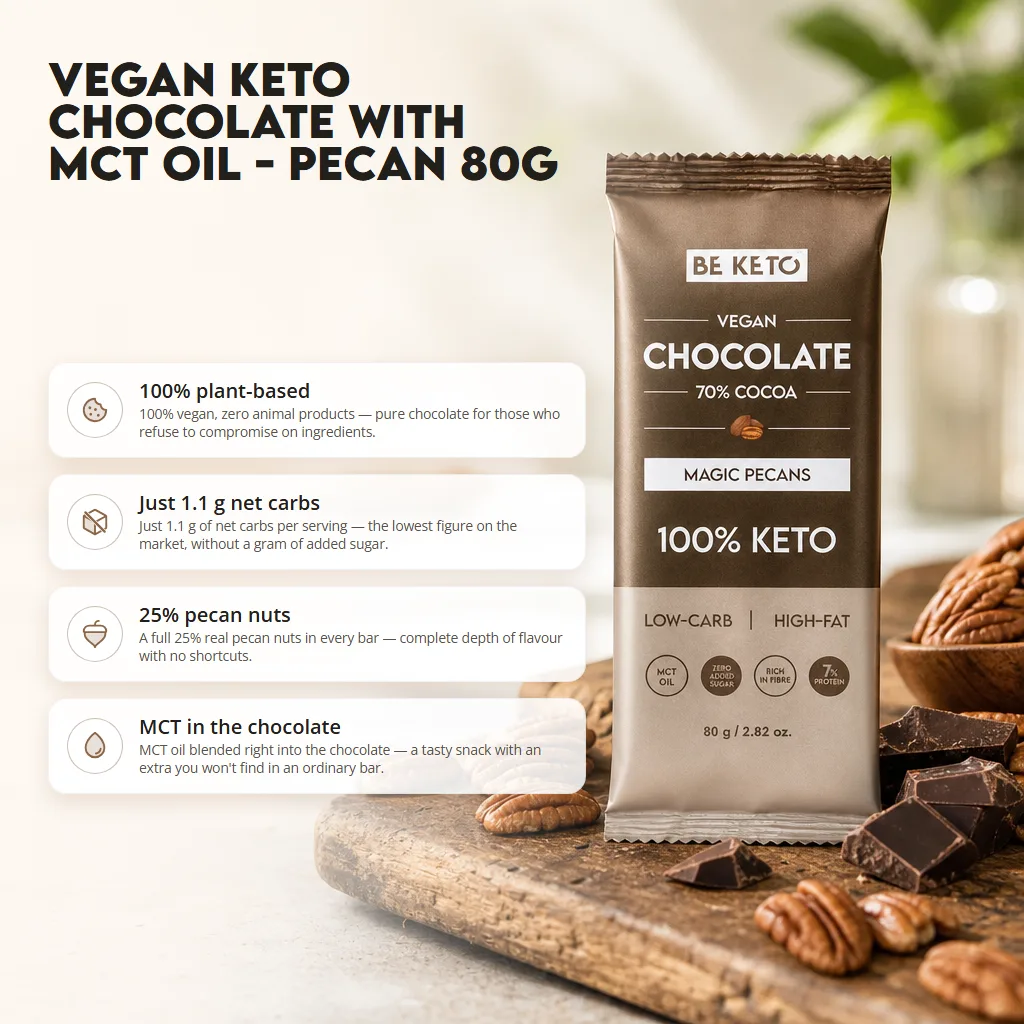 Vegan Keto Chocolate + MCT Oil – Magic Pecans 80g