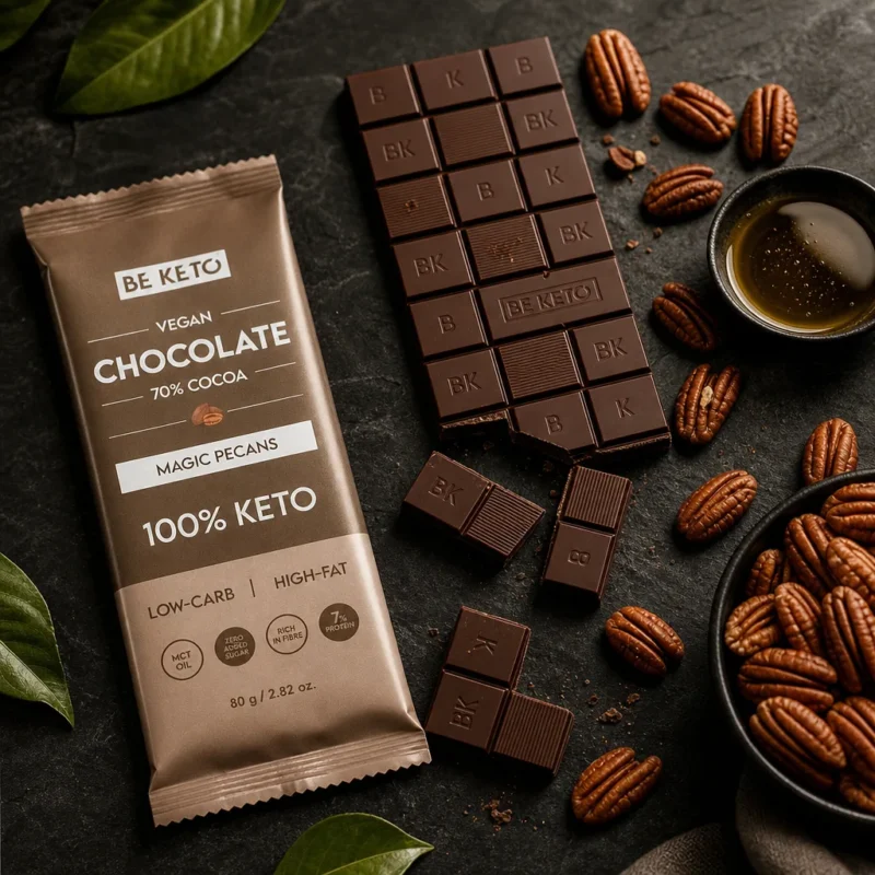 Vegan Keto Chocolate + MCT Oil – Magic Pecans 80g
