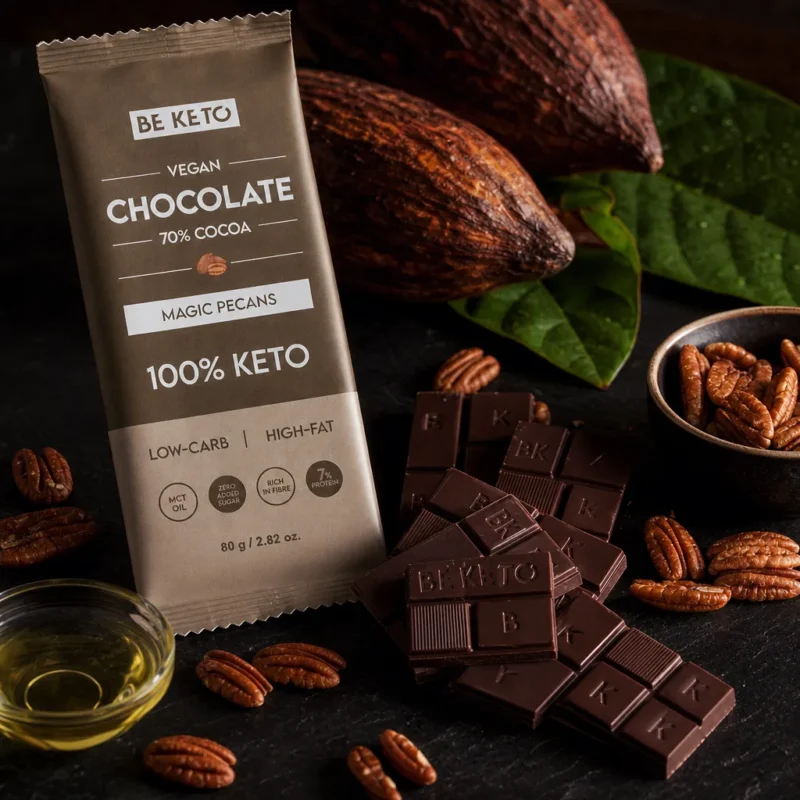 Vegan Keto Chocolate + MCT Oil – Magic Pecans 80g