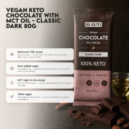 Vegan Keto Chocolate + MCT Oil – Classic Dark 80g