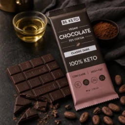 Vegan Keto Chocolate + MCT Oil – Classic Dark 80g