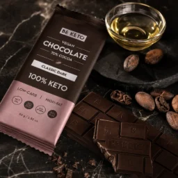 Vegan Keto Chocolate + MCT Oil – Classic Dark 80g
