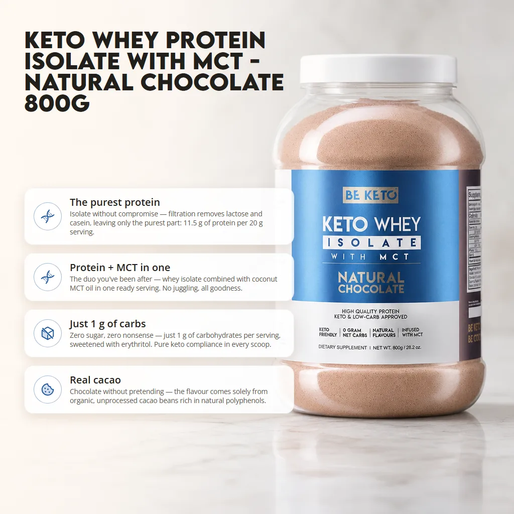 Keto Whey Isolate + MCT – Natural Chocolate 800g