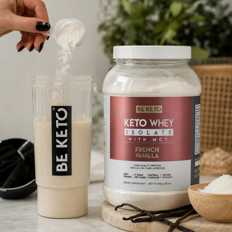 Keto Whey Isolate + MCT – French Vanilla 800g – Lifestyle 1 Keto Whey Isolate + MCT – French Vanilla 800g