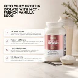 Keto Whey Isolate + MCT – French Vanilla 800g – Benefit Keto Whey Isolate + MCT – French Vanilla 800g