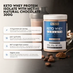 Keto Whey Isolate + MCT – Natural Chocolate 300g