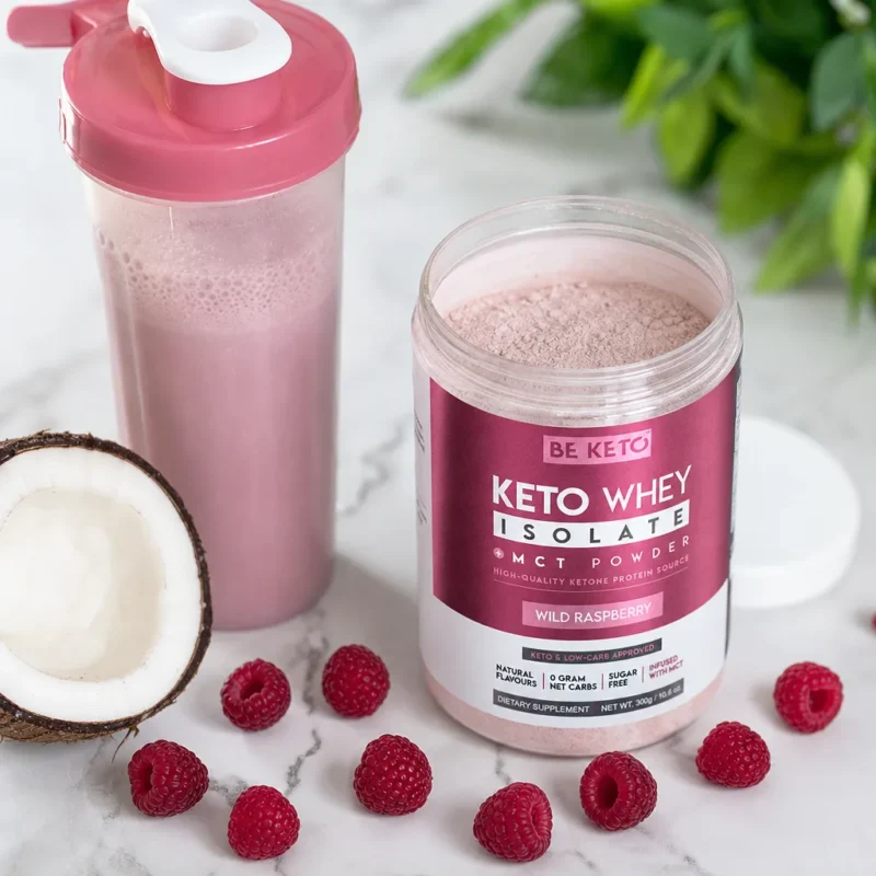 Keto Whey Isolate + MCT – Wild Raspberry 300g