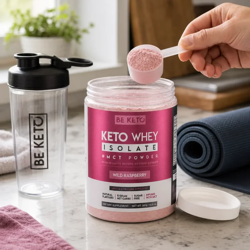 Keto Whey Isolate + MCT – Wild Raspberry 300g