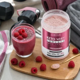 Keto Whey Isolate + MCT – Wild Raspberry 300g