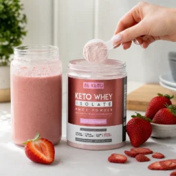 Keto Whey Isolate + MCT – Fresh Strawberry 300g