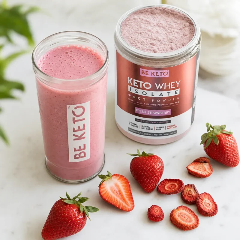 Keto Whey Isolate + MCT – Fresh Strawberry 300g