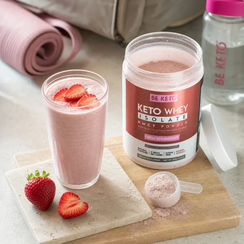 Keto Whey Isolate + MCT – Fresh Strawberry 300g