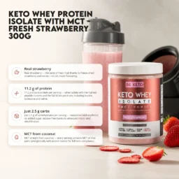 Keto Whey Isolate + MCT – Fresh Strawberry 300g