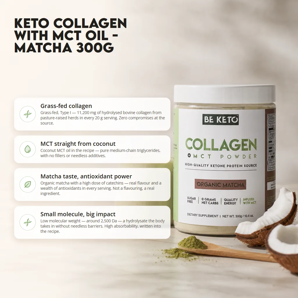 Keto Collagen + MCT Oil – Organic Matcha 300g