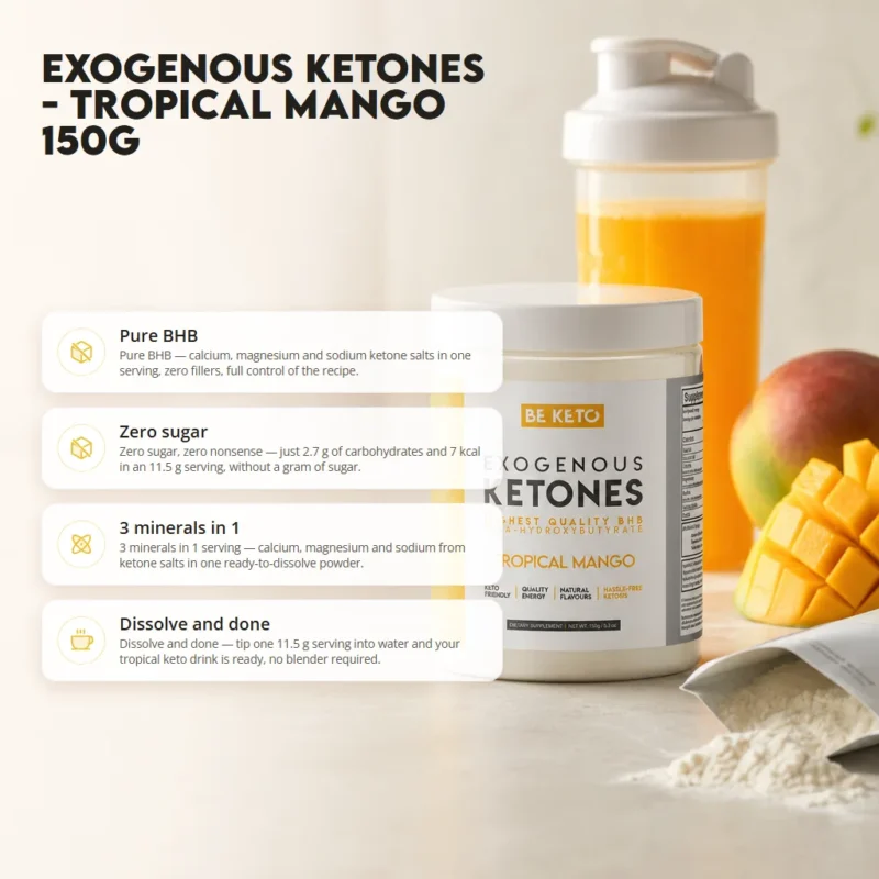 Exogenous Ketones – Tropical Mango 150g – Benefit Exogenous Ketones – Tropical Mango 150g