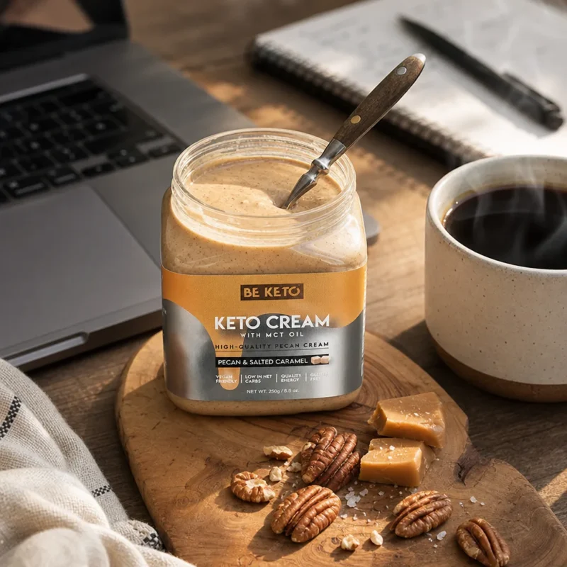 Keto Cream – Pecan & Salted Caramel 250g – Lifestyle 4 Keto Cream – Pecan & Salted Caramel 250g