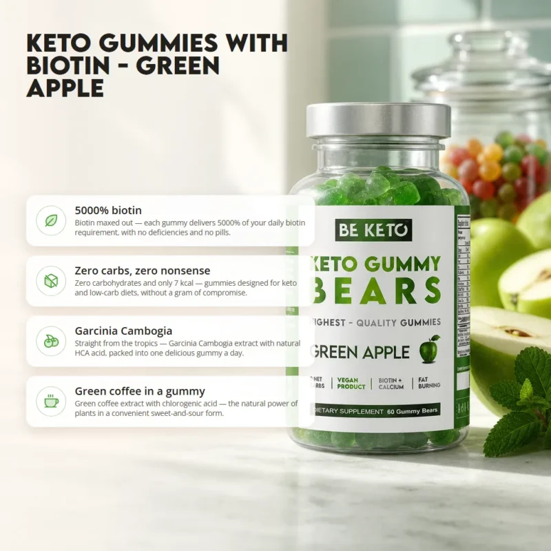 Keto Gummies with Biotin – Green Apple – Benefit Keto Gummies with Biotin – Green Apple