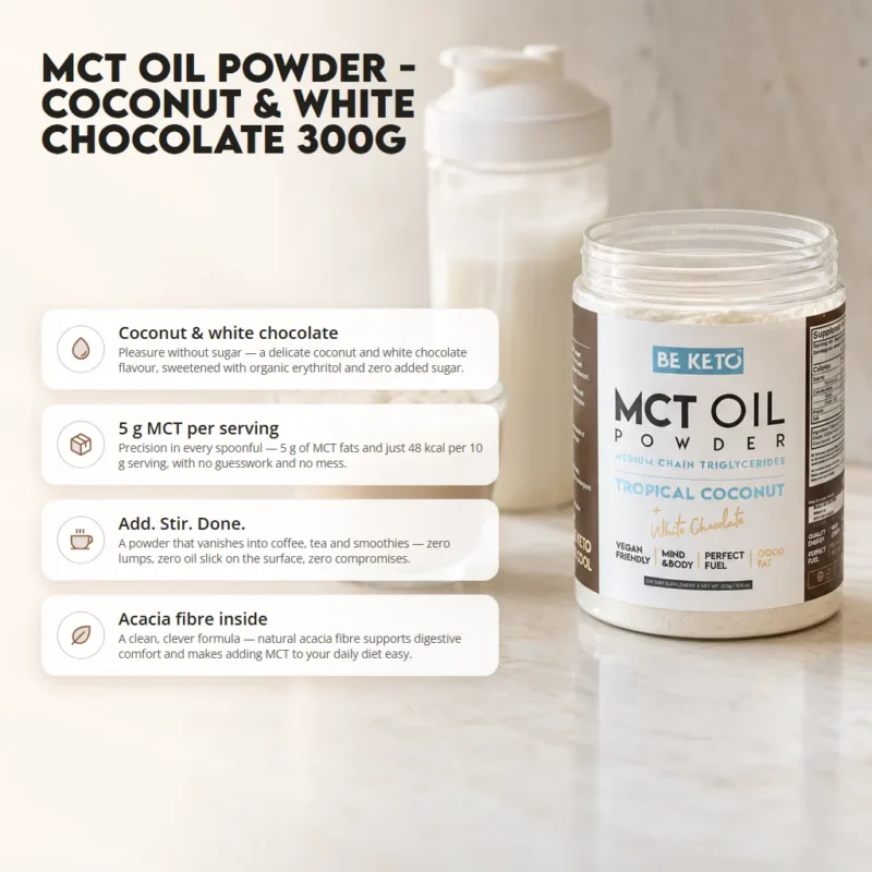 MCT Oil Powder – Coconut & White Chocolate 300g