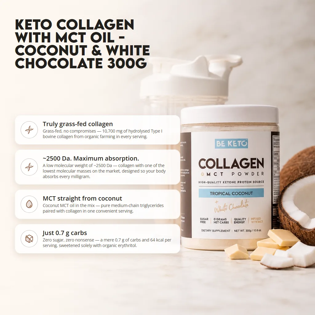 Keto Collagen + MCT Oil – Coconut & White Chocolate 300g