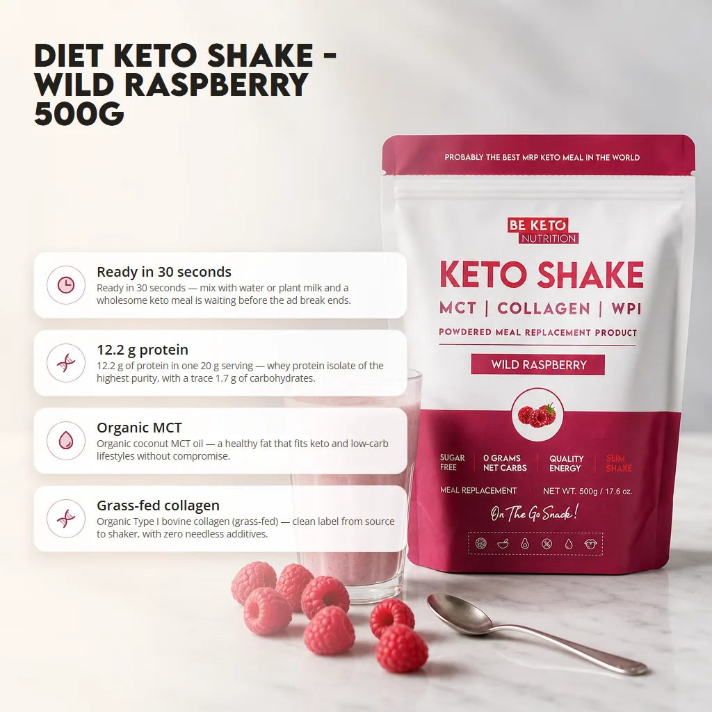 Diet Keto Shake – Wild Raspberry 500g