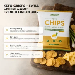 Keto Chips – Swiss Cheese & French Onion 30g – Benefit Keto Chips – Swiss Cheese & French Onion 30g