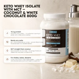 Keto Whey Isolate + MCT – Coconut & White Chocolate 800g