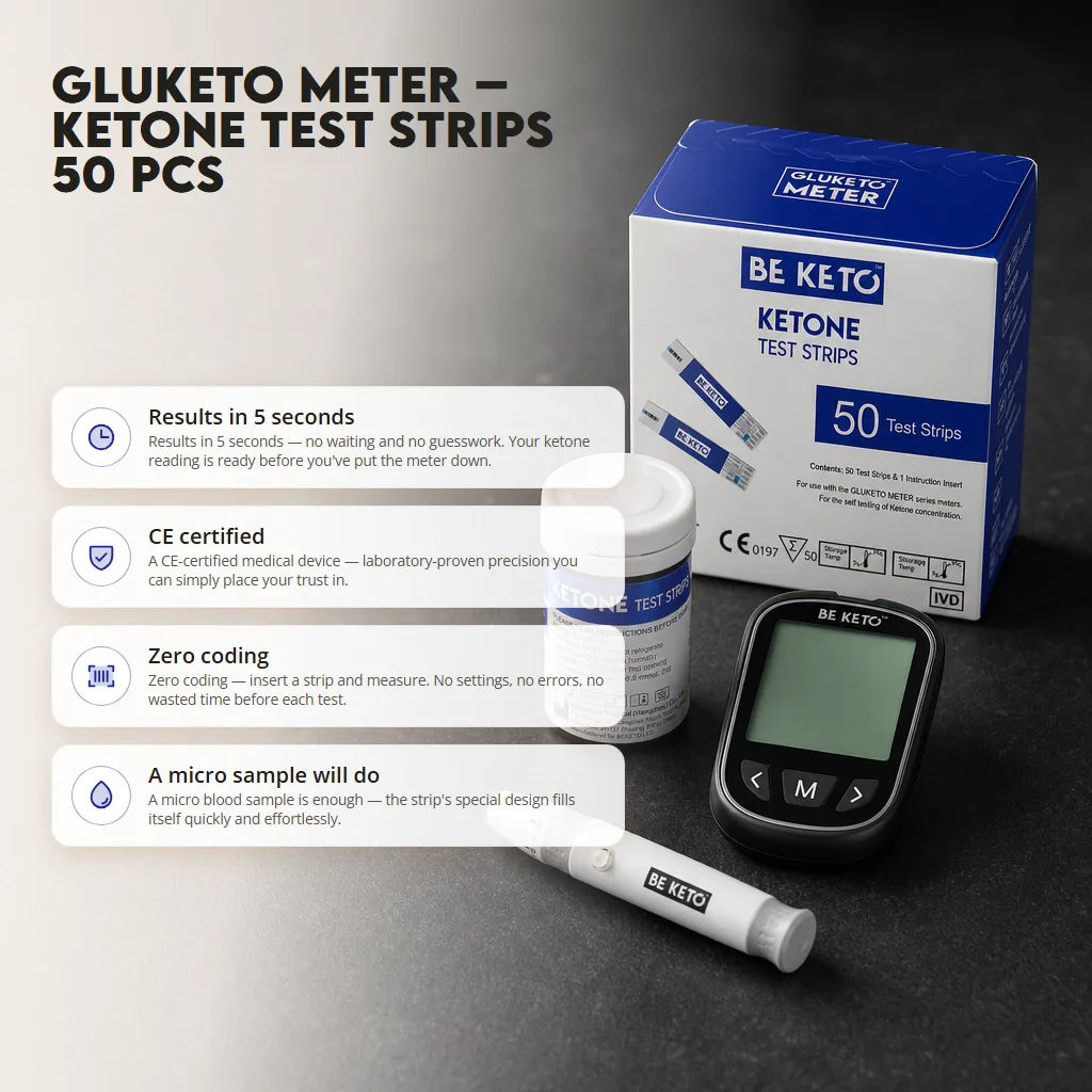 GluKeto Meter – Ketones Strip Tests 50 pcs.