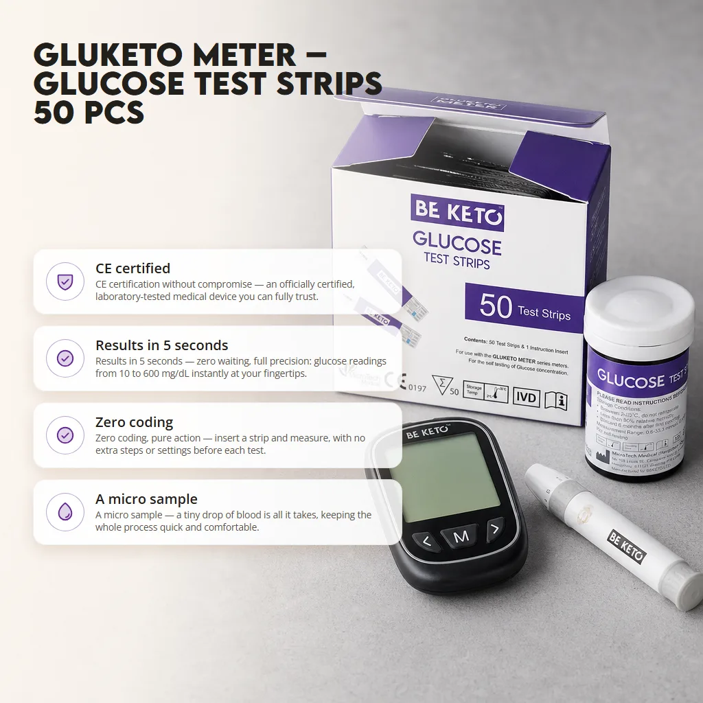 GluKeto Meter – Glucose Strip Tests 50 pcs.