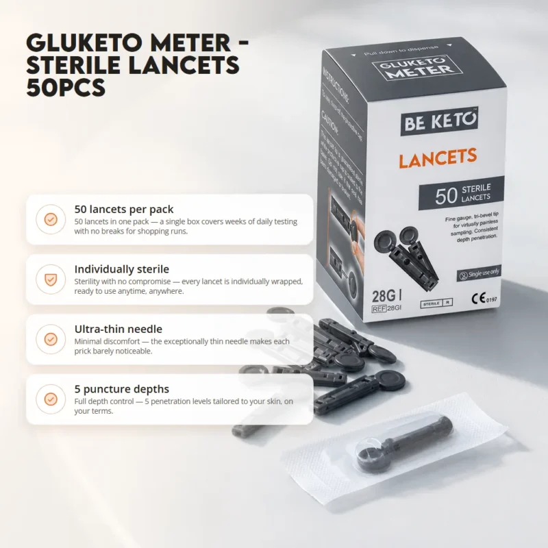 GluKeto Meter – Sterile Lancets 50pcs. – Benefit GluKeto Meter – Sterile Lancets 50pcs.