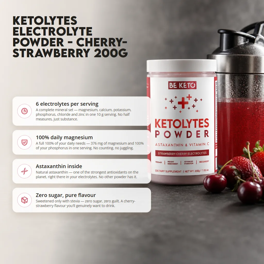 Keto Electrolytes Powder – Strawberry Cherry 200g