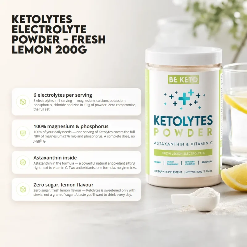 Keto Electrolytes Powder – Fresh Lemon 200g