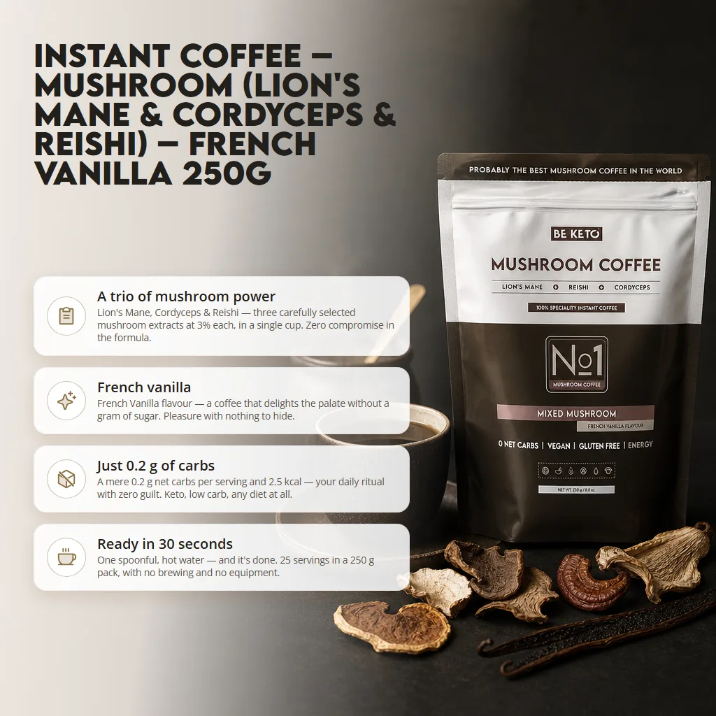 Instant Coffee – Mushroom (Lion’s Mane & Cordyceps & Reishi) – French Vanilla 250g