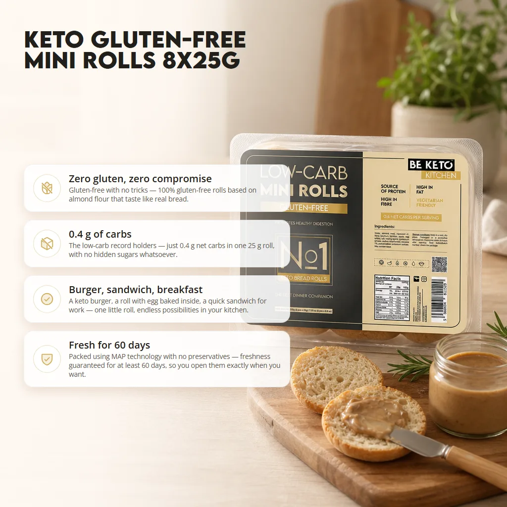 Keto Gluten Free Mini Rolls 8x25g