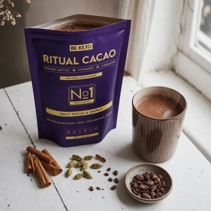 Ceremonial Cacao – Ritual (MCT Oil & Acacia Fibre) – Cinnamon & Cardamom 250g