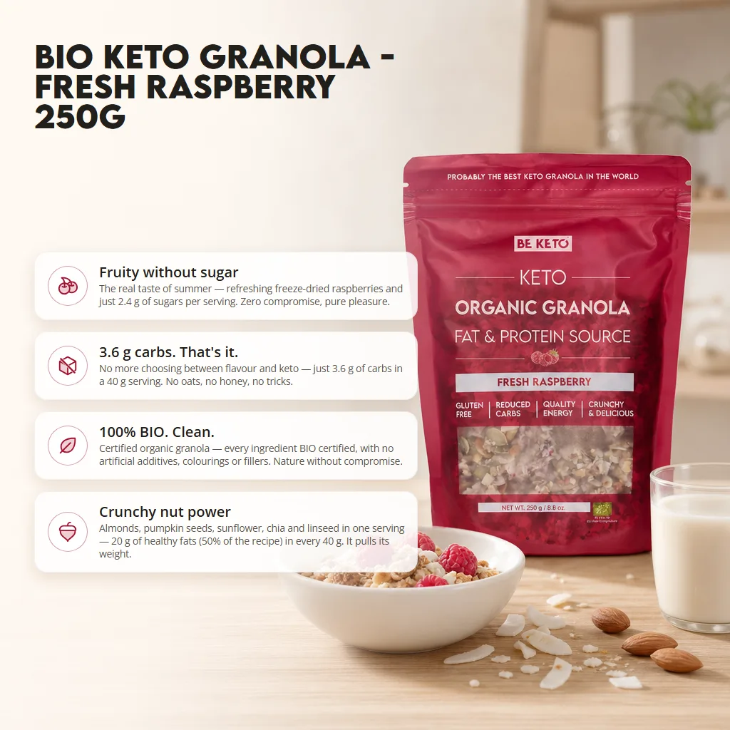 Keto Organic Granola – Fresh Raspberry 250g